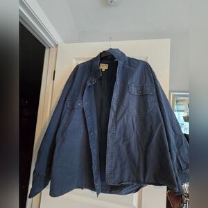 Cabelas  3XL Button  Blue Work Shirt Vintage Heavy Long Sleeve